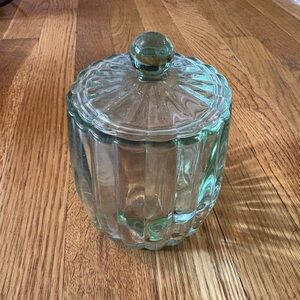 Green Glass Jar with Lid